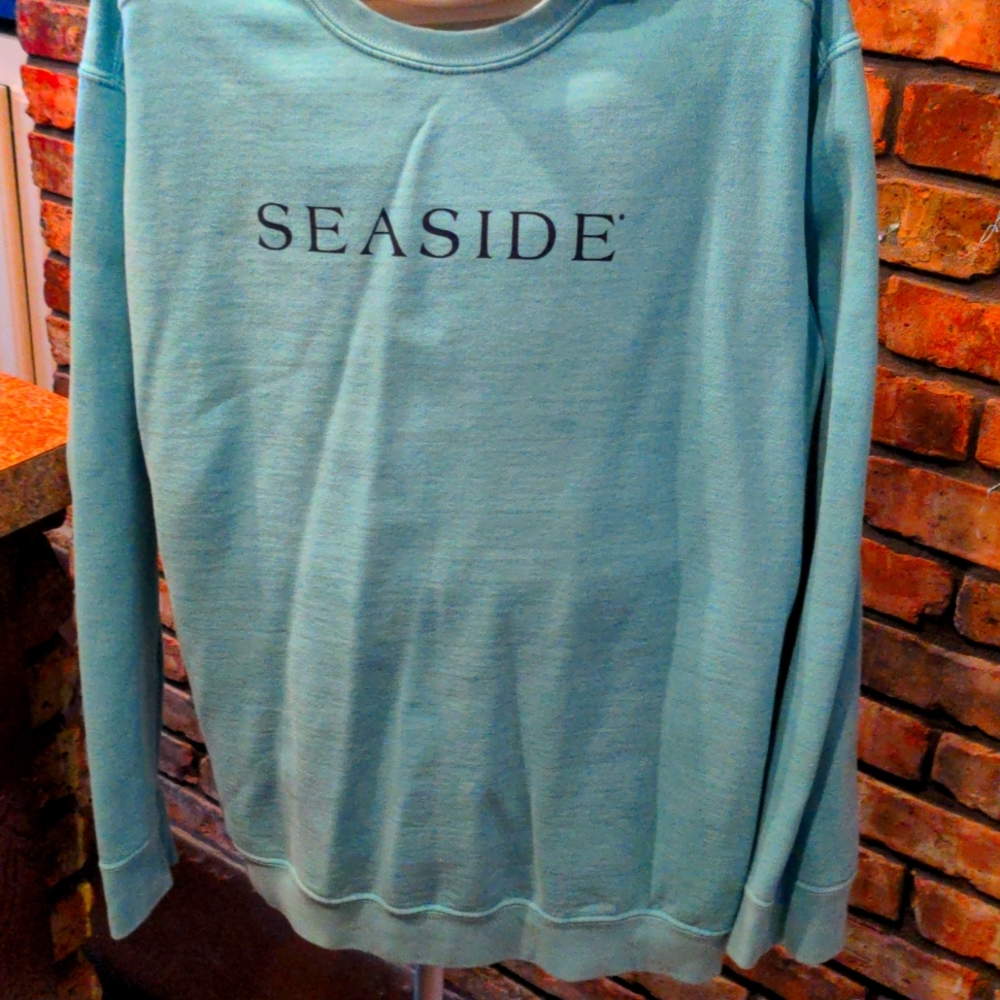 Seaside teal/navy sweatshirt. Size medium